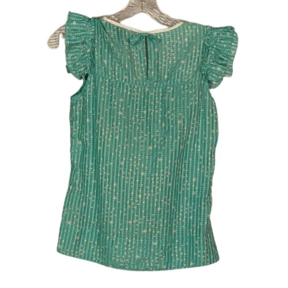 MARC BY MARC JACOBS Cotton Silk Blend Ruffle Short Sleeve Top Size Small - Picture 7 of 11